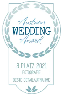 Austrian Wedding Award 2021 · 3. Platz · Beste Detailaufnahme
