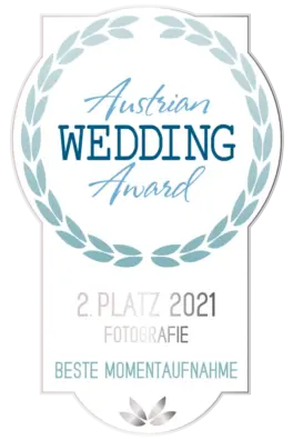 Austrian Wedding Award 2021 · 2. Platz · Beste Momentaufnahme